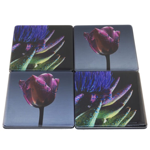 "Blue Rain" Photo Coaster Set (4) - Image 2